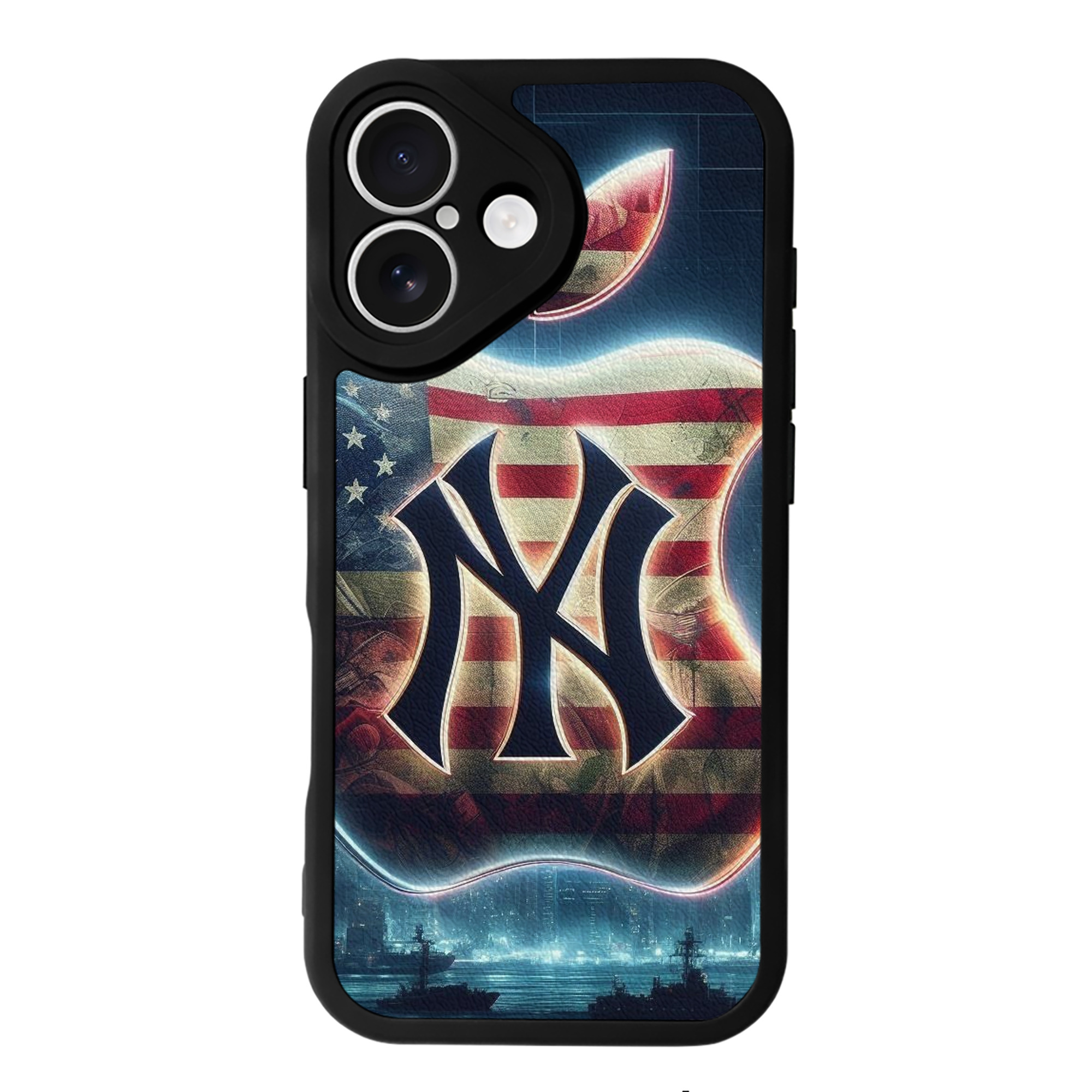New York Yankees 347 IPhone 16 Silicone Leather Case – UV Print, Lambskin Texture – Perfect Fit, Wireless Charging Compatible, Scratch Resistant, Precise Cutouts – Stylish Protection For IPhone 16